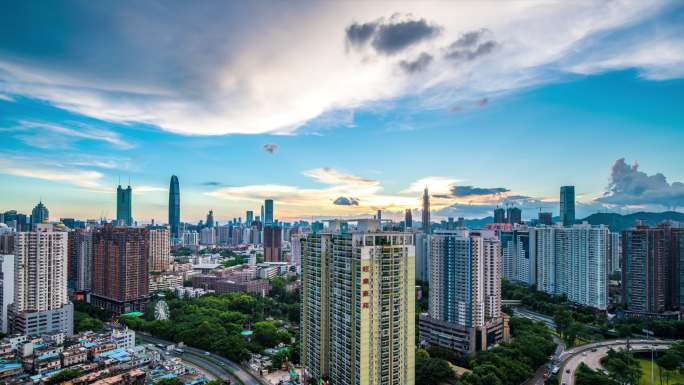 深圳罗湖区天际线延时