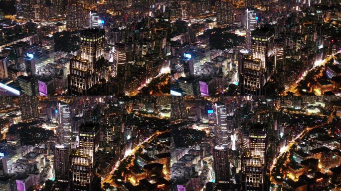香港大气夜景航拍