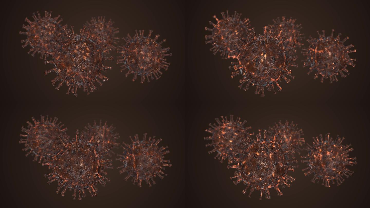 冠状病毒3D渲染特效视频
