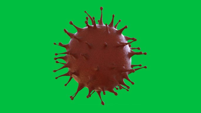 绿屏上的冠状病毒癌细胞异形体3D