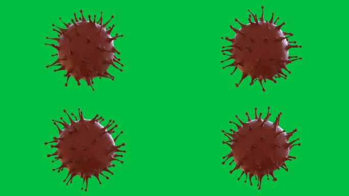 绿屏上的冠状病毒癌细胞异形体3D