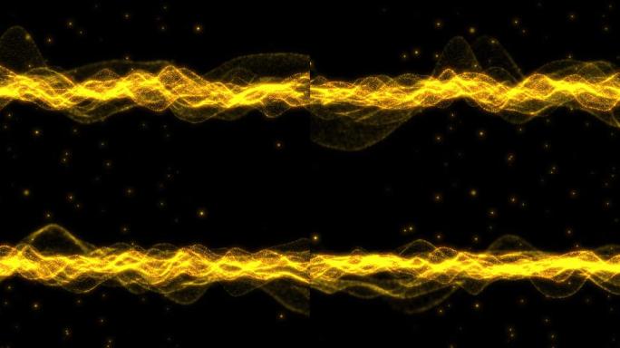 4K 金色粒子光斑波浪