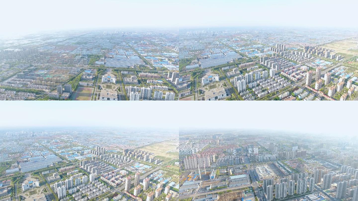 2k高清500米高空航拍潍坊寿光城市面貌