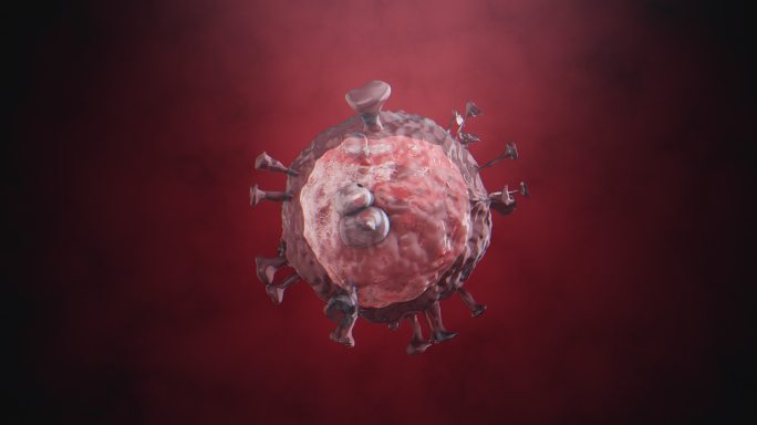 COVID-19病毒的概念3D可视化