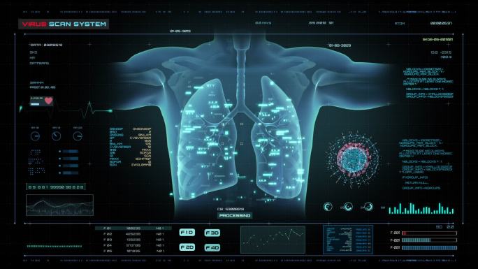 HUD病毒扫描的未来医学概念