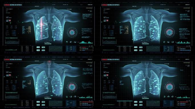 HUD病毒扫描的未来医学概念