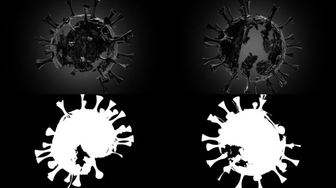 冠状病毒3D渲染特效视频