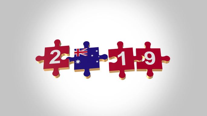2019年阿尔法新年澳大利亚国旗拼图