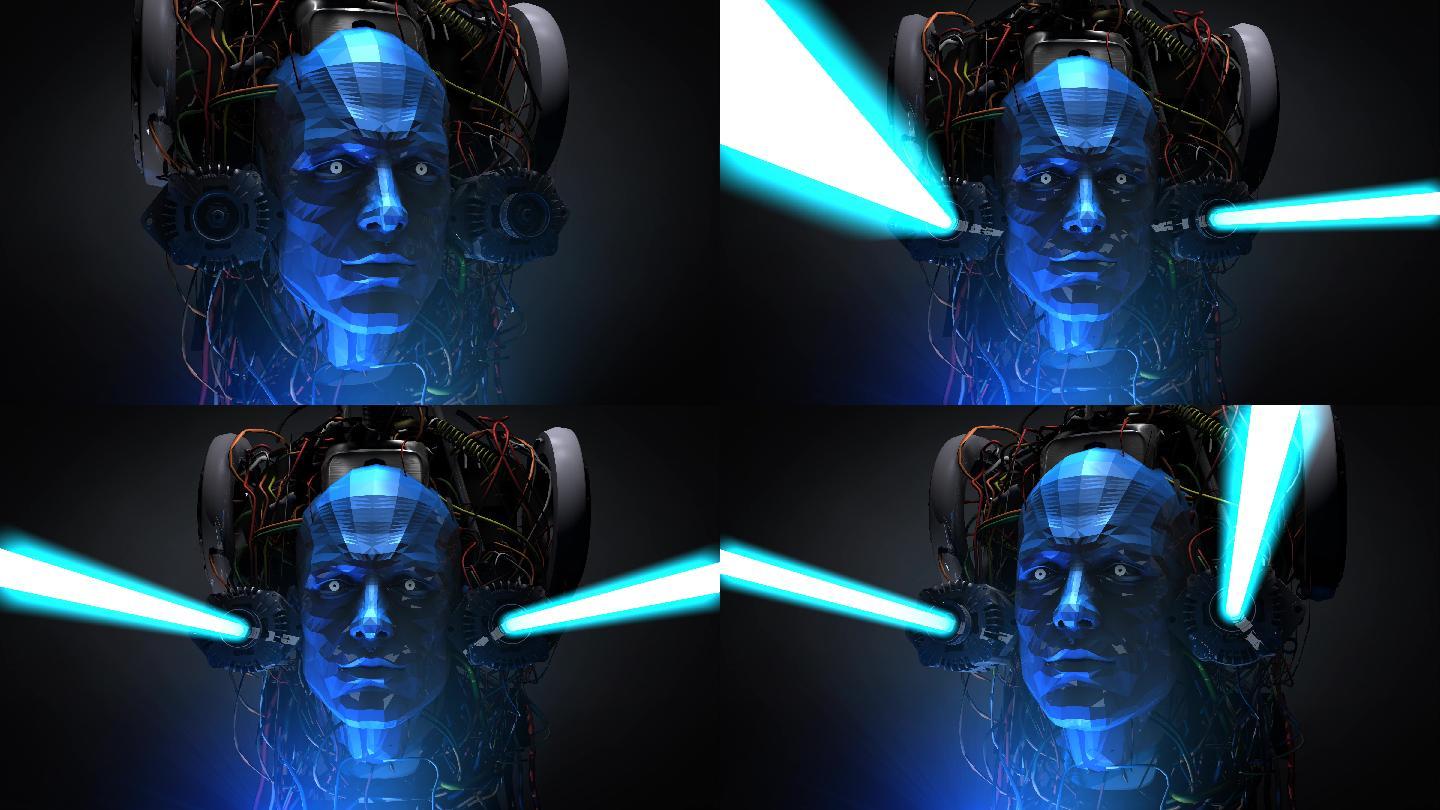 未来主义科幻电影场景的机器人。