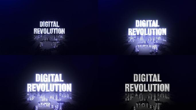 “数字革命”一词酷炫文字动画