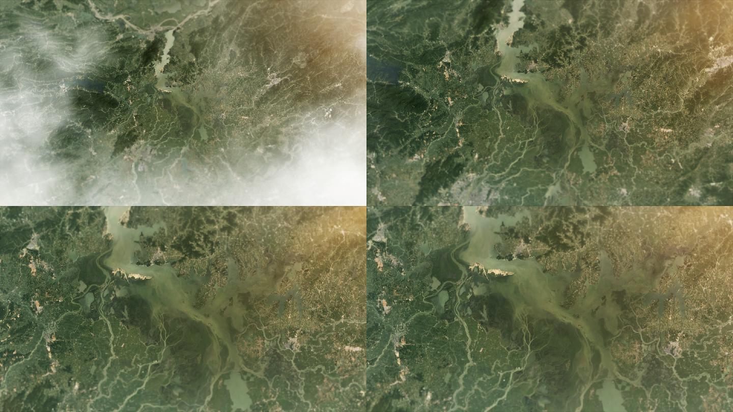 鄱阳湖-卫星地图穿云俯瞰