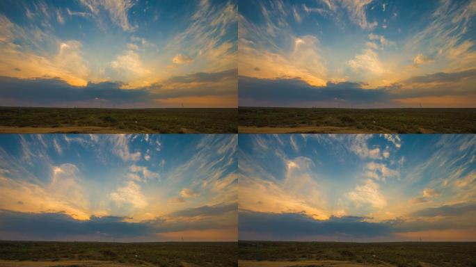 沙漠中的沙柳和天空中的跑云3