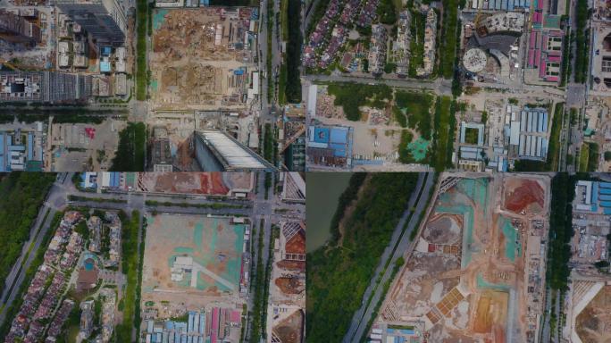 深圳湾超级总部基坑上帝视角建设中4K航拍