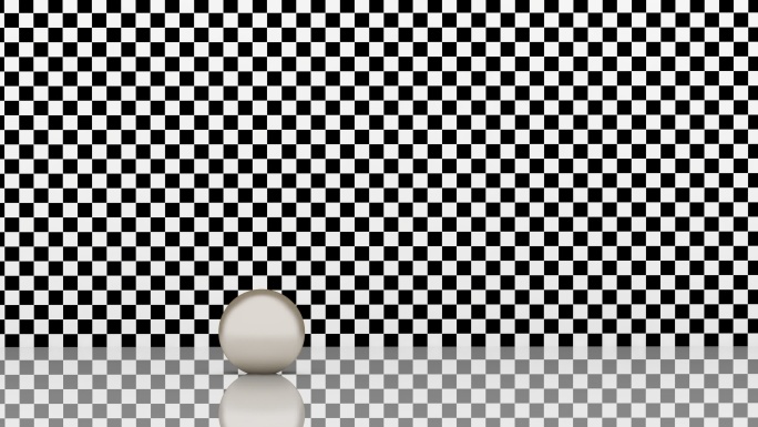 球倒影黑白正方形