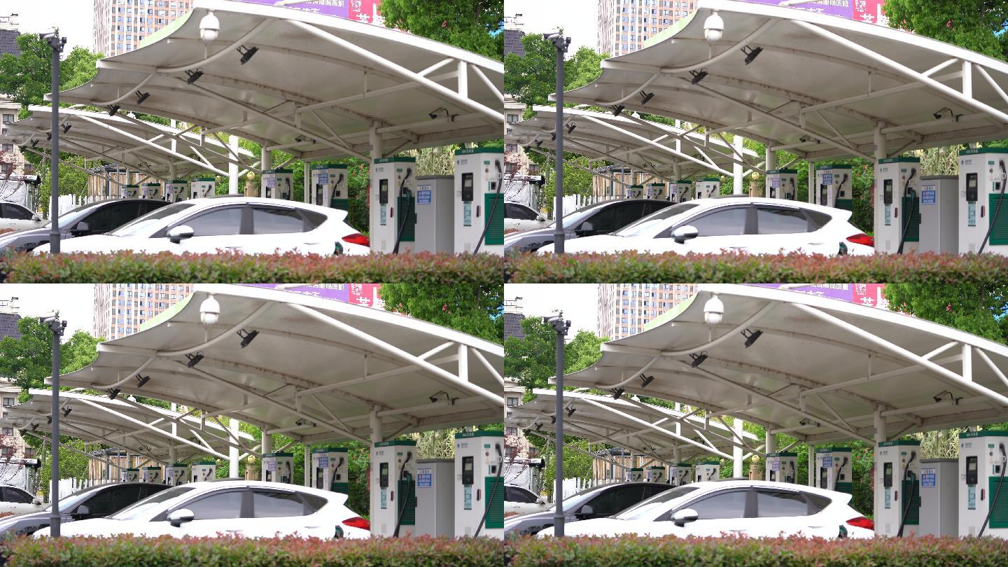 新能源汽车国家电网充电站充电原素材
