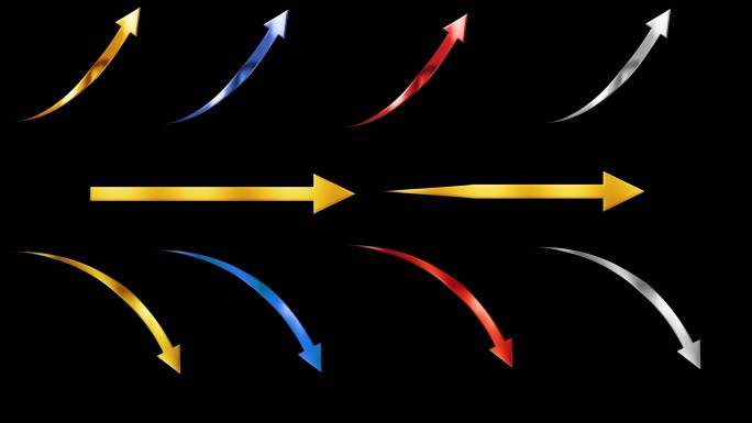 箭头动画4K金属带通道