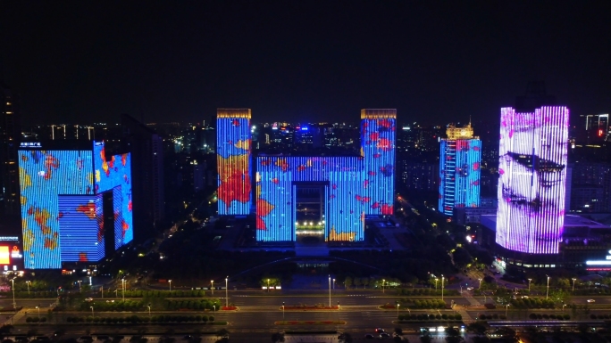 南京河西政务中心亮灯
