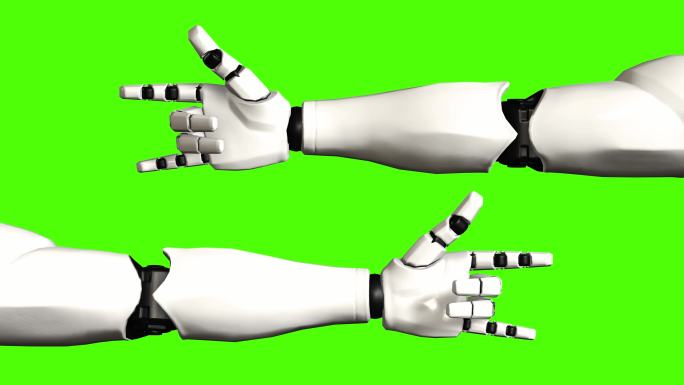 16个机器人手势符号、左右手、色度键视频、轻松移除背景并使背景透明