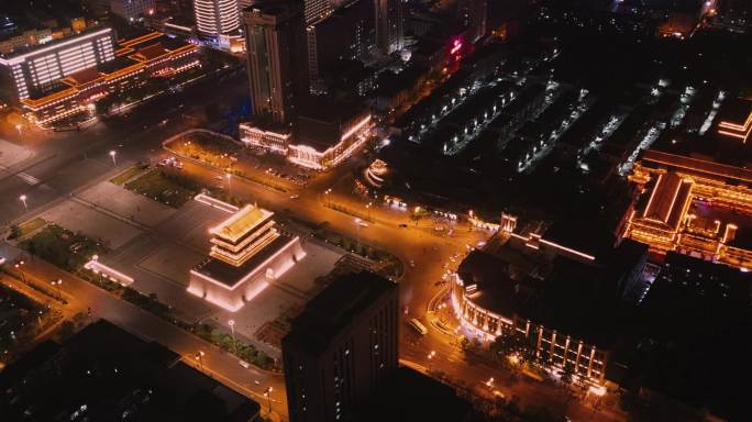 山西太原五一广场夜景延时