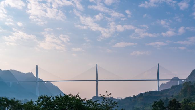 延时黔南州平塘大桥日出