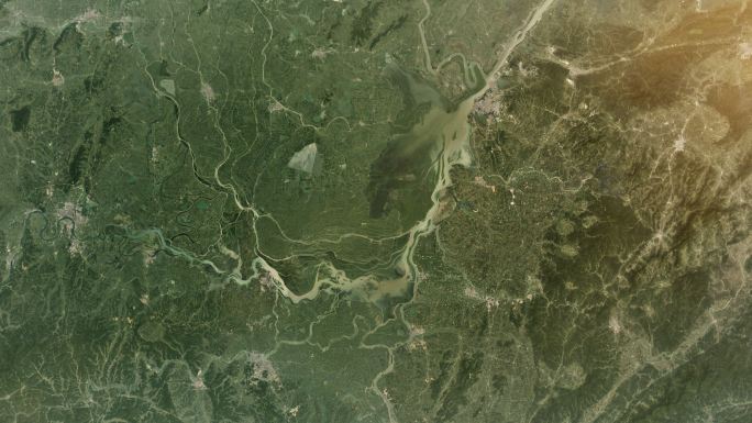 洞庭湖-卫星地图穿云俯瞰