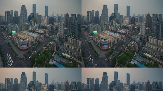 南京新街口日转夜延时摄影
