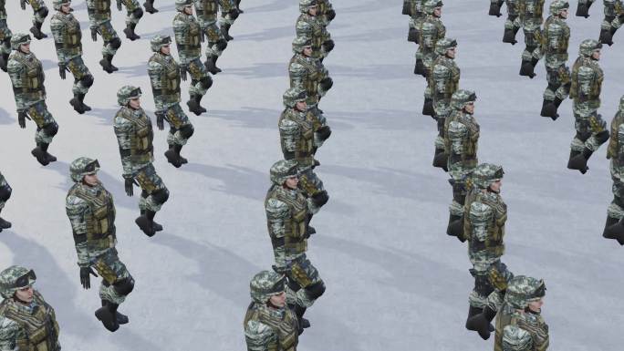 士兵军队概念3D渲染动画