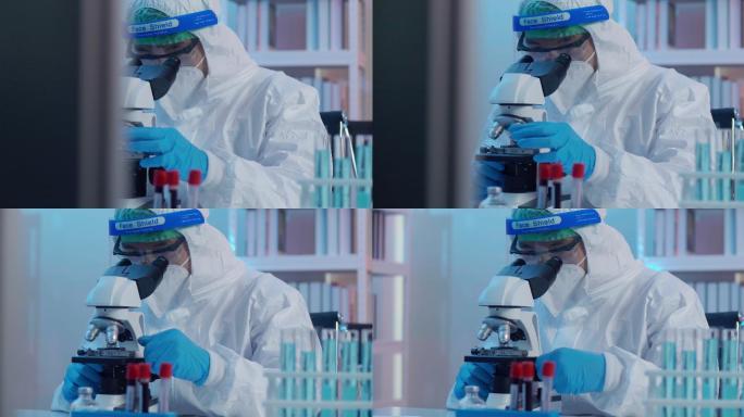 亚洲男性科学家2019冠状病毒疾病，从显微镜到病毒的研究，从病毒到实验室的技术研究，冠状病毒或COV