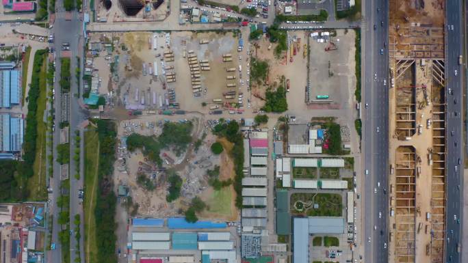 深圳湾超级总部基坑上帝视角建设中4K航拍