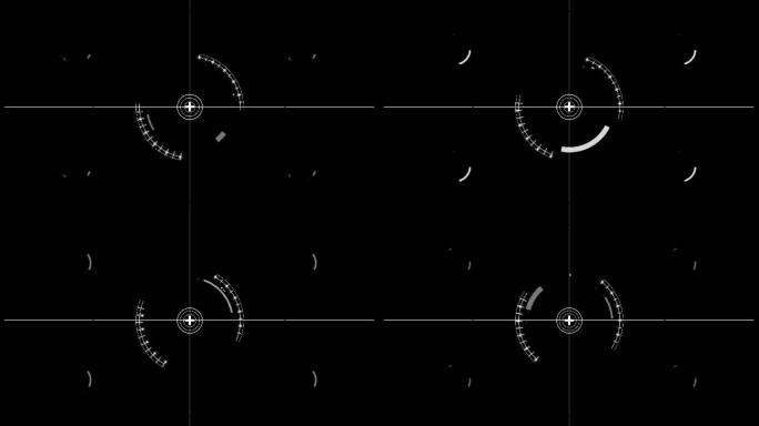 4K未来派Hud动画-黑白