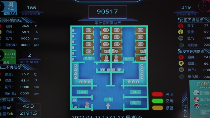 城市公共厕所智能化数字显示屏原素材