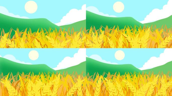 卡通黄金稻谷 大米 种植