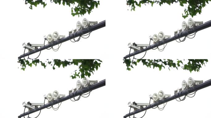 城市道路马路监控摄像头电子眼原素材