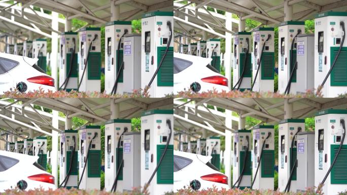 新能源汽车国家电网充电站充电桩充电原素材