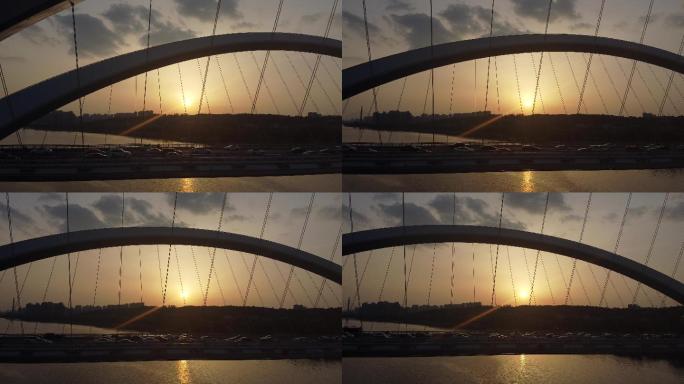 南宁大桥夕阳横拍