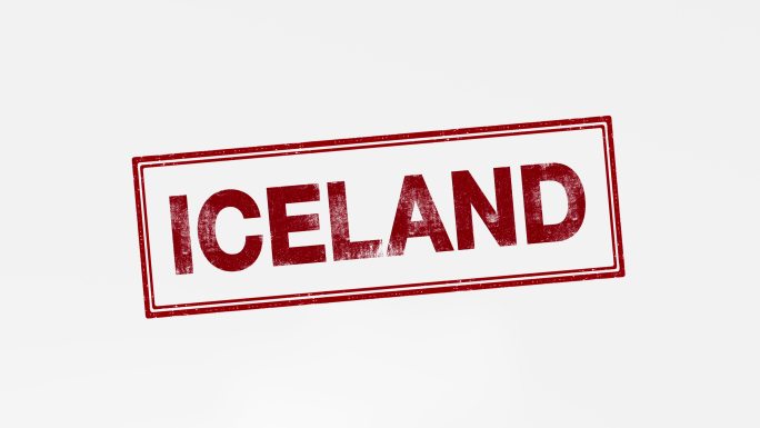 冰岛代表ICELAND盖章