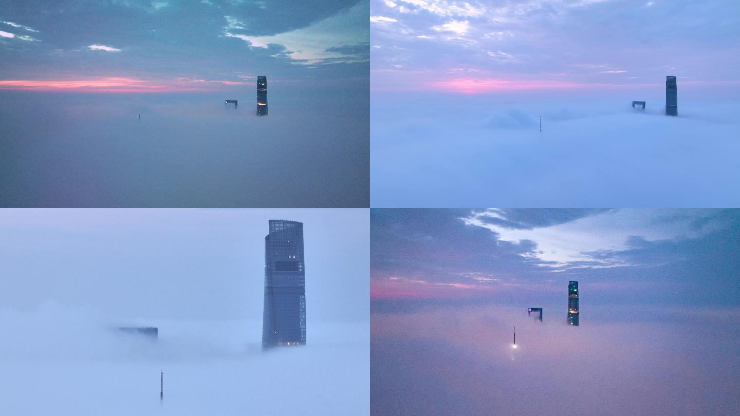 2022.4.25上海日出朝霞和平流雾