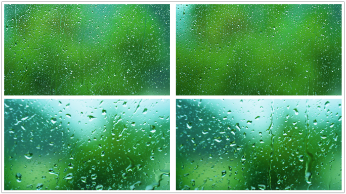 玻璃窗外下雨雨滴