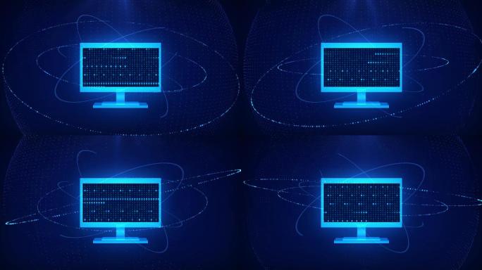 4K科技电脑数据滚动背景循环