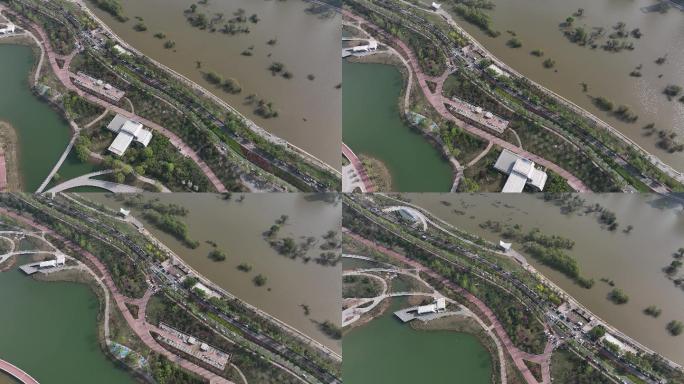 霸河东路湿地公园绿化环境西安房地产绿化