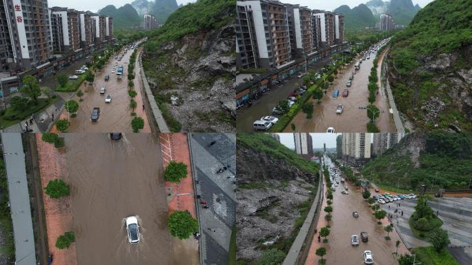 桂林内涝路面积水