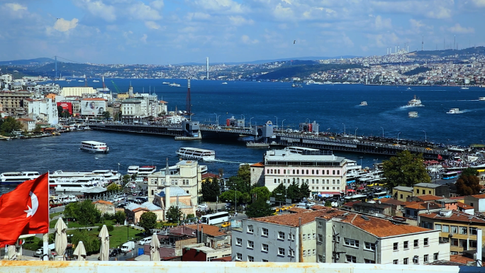 土耳其、海港、邮轮、伊斯坦布尔、海湾码头