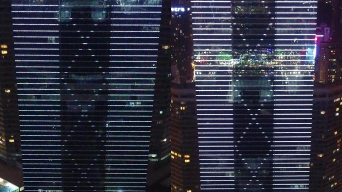 广州中信大厦夜景航拍 竖屏航拍