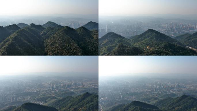 缙云山翻山璧山全景航拍