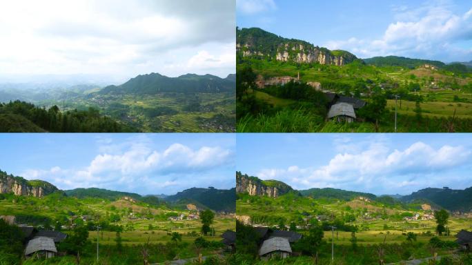 蓝天白云 青山 农田农地 乡村生活