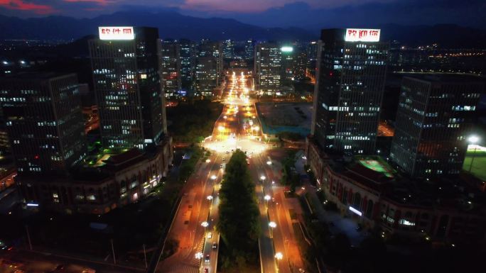 厦门航拍集美软件园三期夜景