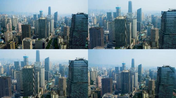 俯拍重庆城市高楼全景