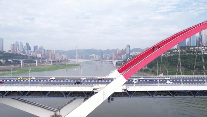 重庆菜园坝大桥4K航拍