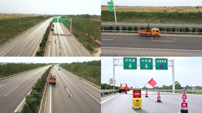高速公路航拍 航拍道路绿化养护