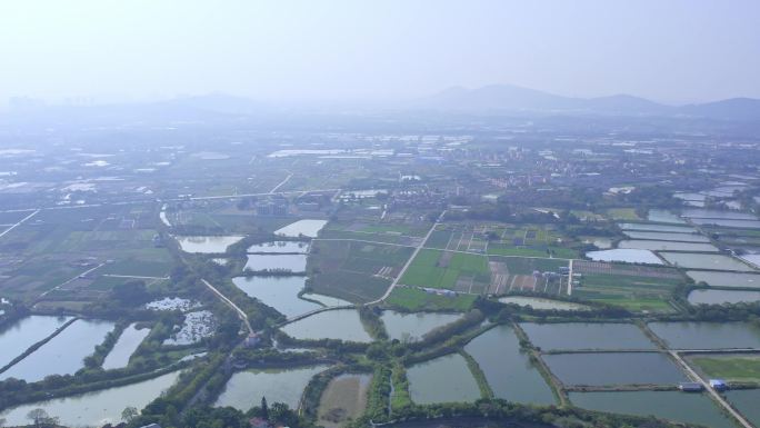 乡村 农田 水塘 航拍 乡村航拍